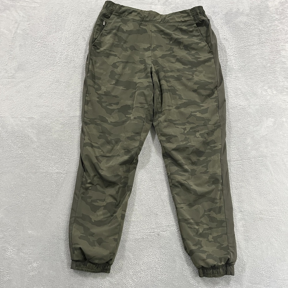 Athleta Jogger Pants Womens 16T Green Camo‎ Brooklyn Textured Lined Y2K Retro